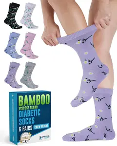 Doctor's Select Women's Diabetic Socks - Bamboo Viscose, Moisture Wicking Knit For Neuropathy, 6 Pairs