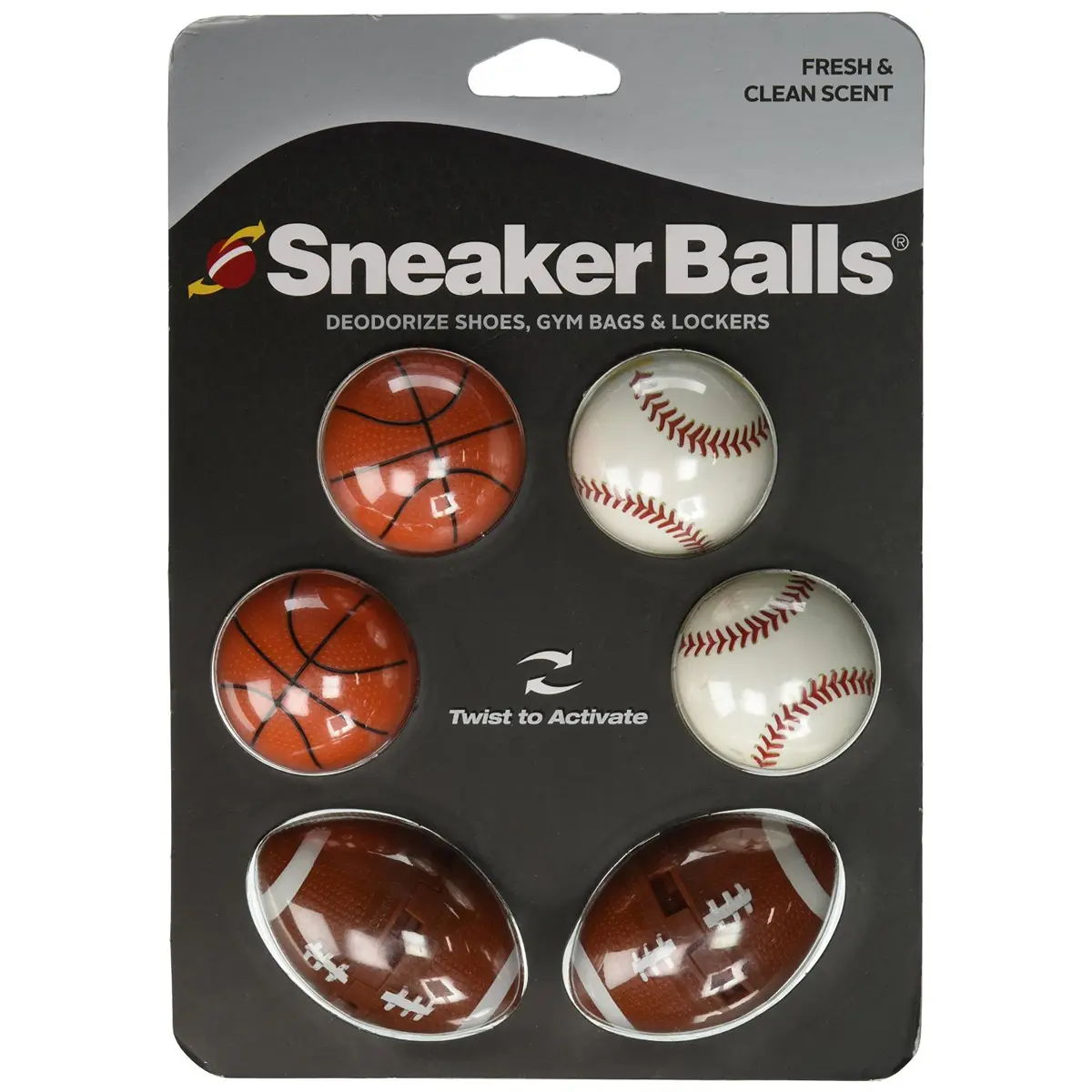 Sneaker Balls Compact Round Shoe Deodorizer for Sports Footwear, Gym Bags, Lockers, Baseball