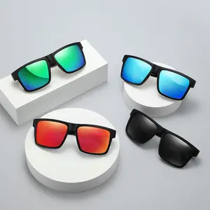 Heat wave cycling square polarized men and women high quality real film outdoor sports sunglasses
