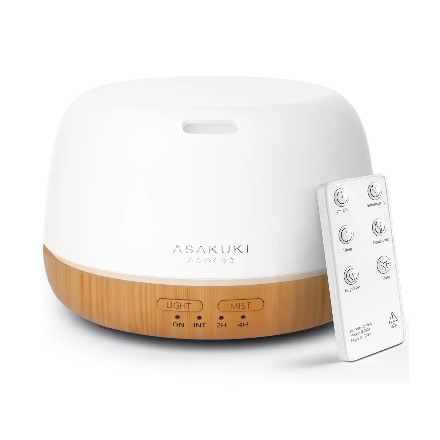 ASAKUKI Essential Oil Diffuser, 300ml Ultrasonic Aromatherapy Oil Humidifier with 7-Warm Color Lights, Remote, Waterless Auto Shut-Off, 2Cool Mist Mode, Quiet Airfreshener Led Fragrance Machine, Holiday Gift
