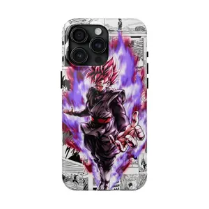 Goku Black Rose Phone Case - Goku Black Super Saiyan Rose Design - Phone Cover for iPhone 7-17 Pro Max / for Samsung S21-S25 Ultra