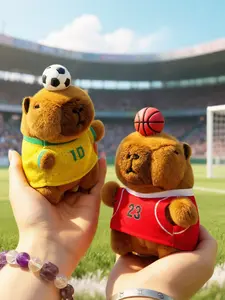 Capybara Sports Series Plush Keychain, Cartoon Football Basketball, Unisex Backpack Hanging Decoration, Perfect Gift for Valentine's Day