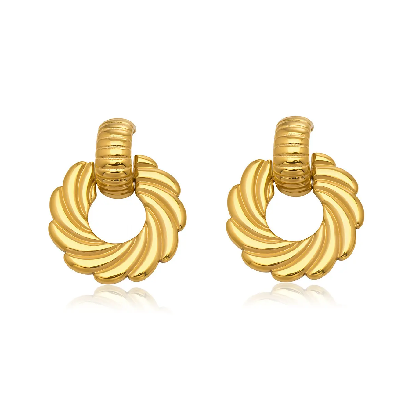14K Gold Plated Stud Earrings for Women,Surgical Stainless Steel Earrings for Sensitive Ears,Twisted Swirl Stud Earrings Trendy Simple Hypoallergenic Fashion Accessories Gold Jewelry Gifts for Womens