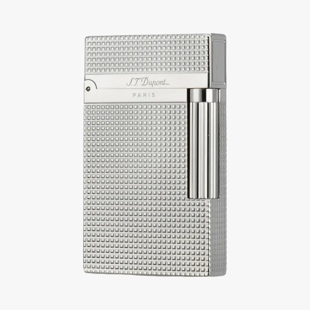 Luxurious Geometric Texture DPT Silver Classic Lighter with Gold Finish, Brass Metal Body, Classic Dupont Aesthetics, Adult Lighter Accessories, Ideal Gift for Boyfriend