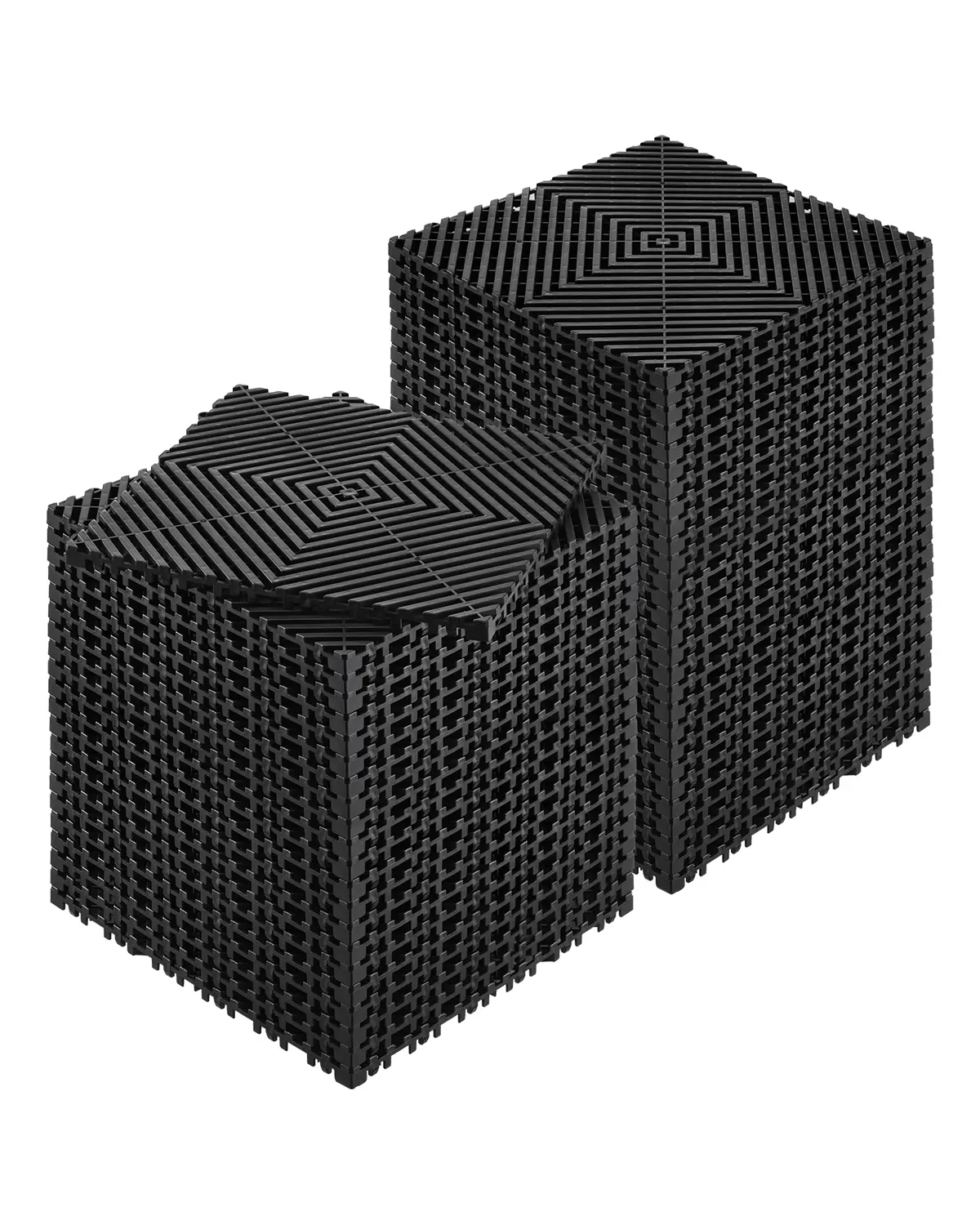 【summerfinds】VEVOR Interlocking Drainage Mat, 12” x 12” Modular Interlocking Cushion, 50 Pcs Splicing Drainage Mats, Non-Slip Black PP Drainage Floor Tile and Shower Mat, for Garage, Garden, Kitchen & Outdoor