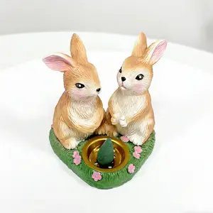 Hand-Painted Resin Rabbit Easter Limited Edition Aromatherapy Ornament, Modern Art Desktop Decor, Living Room Bedroom Office Decoration