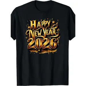 Men's & Women's 2026 Happy New Year Party T-Shirt - New Year & Holiday Celebration Outfit, Casual & Festive Wear