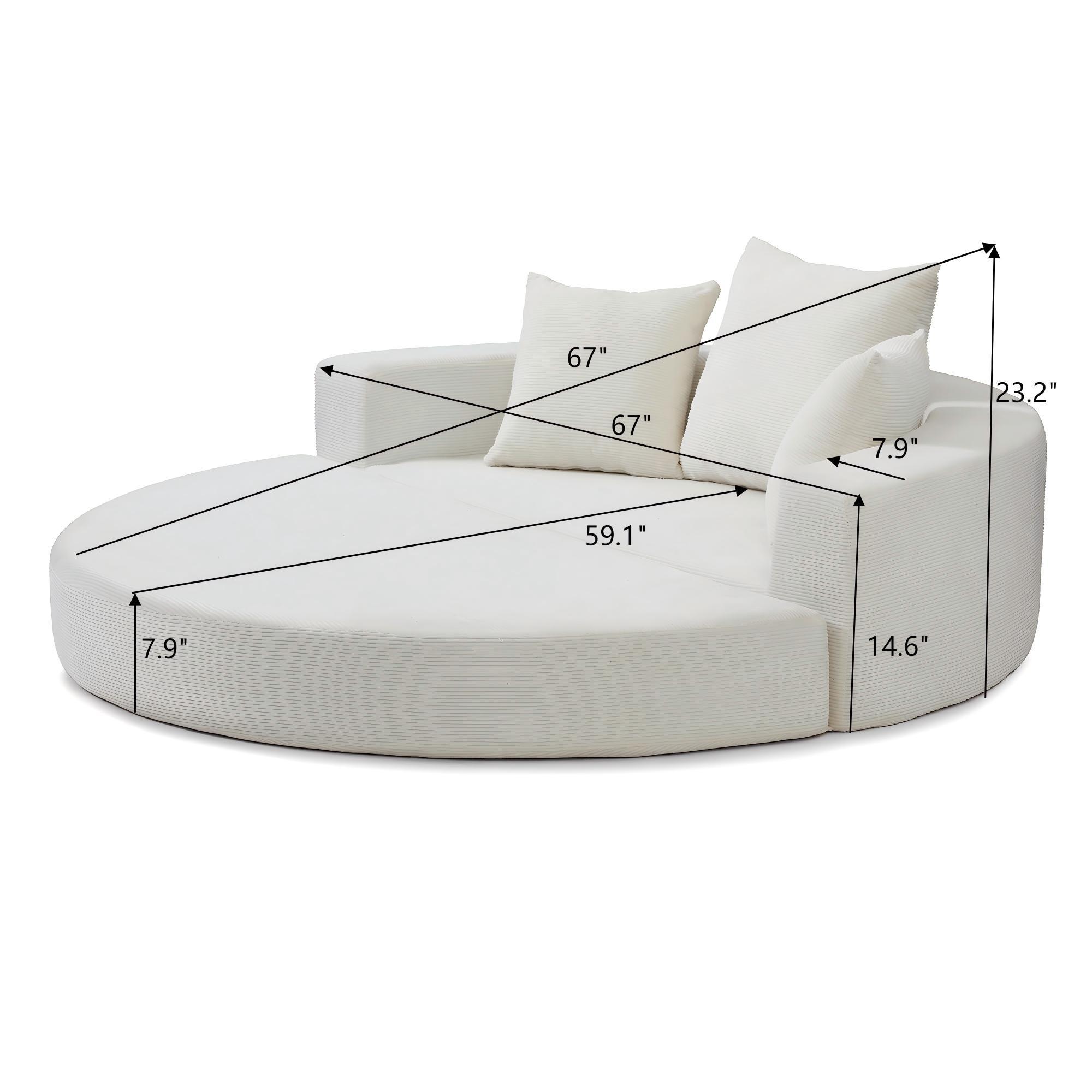Convertible sofa couch bed,multi-functional,circular bed,adjustable Futon sofa ,No Assembly compressed corduroy floor lounge sofa for Apartment office bedroom living room