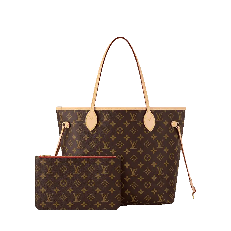 ‮ nottiuV siuoL ‬  Vintage Nėverfull Monogram Coated Canvas Women's Luxury Shoulder Purse Large Capacity