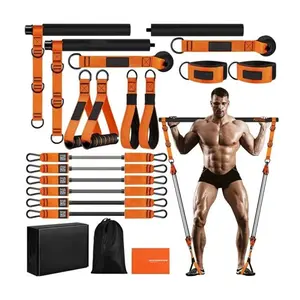 270LB Pilates Bar Kit with Resistance Bands – Full Set Home Workout Equipment, Multifunctional Yoga Fitness Bar for Strength Training, Stretching & Body Sculpting, Heavy Exercise Bands