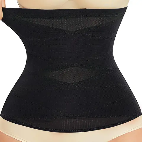 Women's Solid Color High Stretch Casual Waist Trainer, Breathable Comfortable Tummy Control Belly Binder Shaper, Waist Cincher for Women Post Op Shapewear, Casual Comfy Shaper