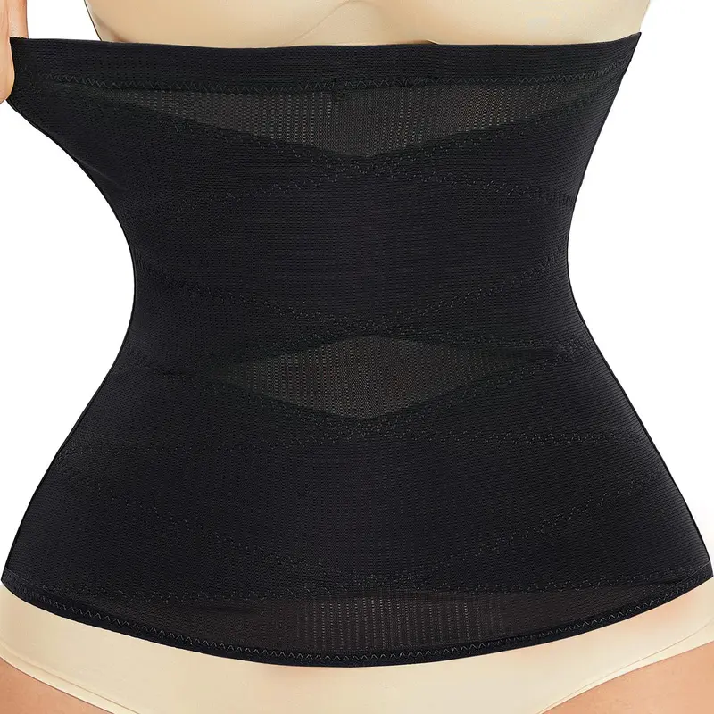 Women's Solid Color High Stretch Casual Waist Trainer, Breathable Comfortable Tummy Control Belly Binder Shaper, Waist Cincher for Women Post Op Shapewear, Casual Comfy Shaper