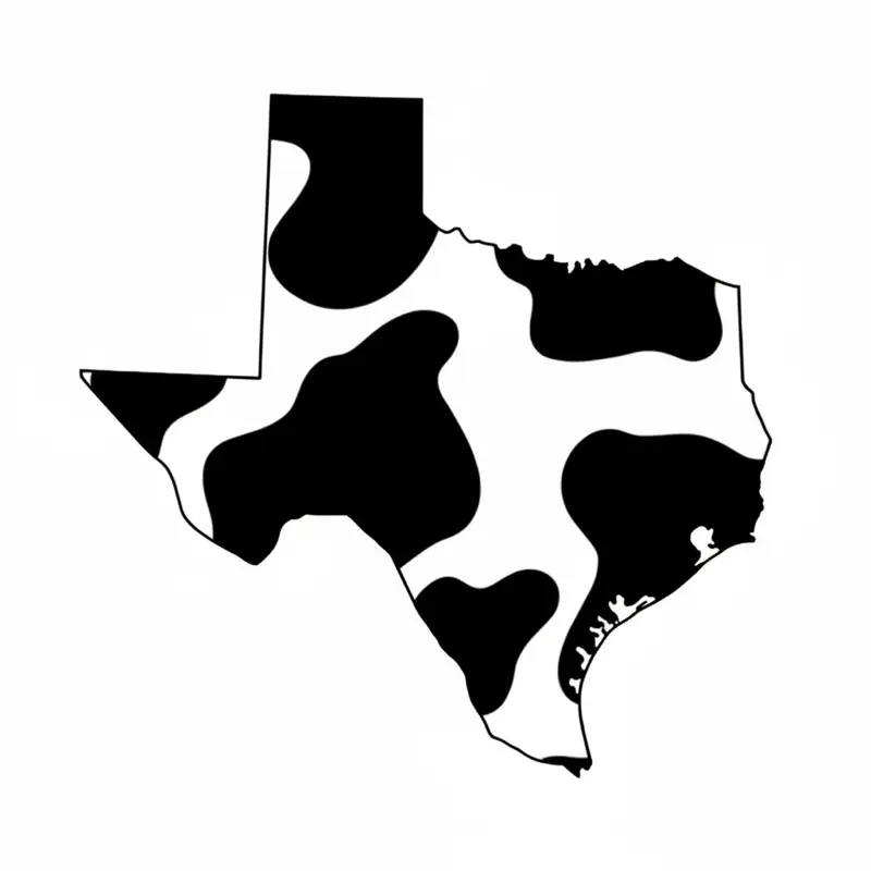 Cow Print State Decal - Outdoor