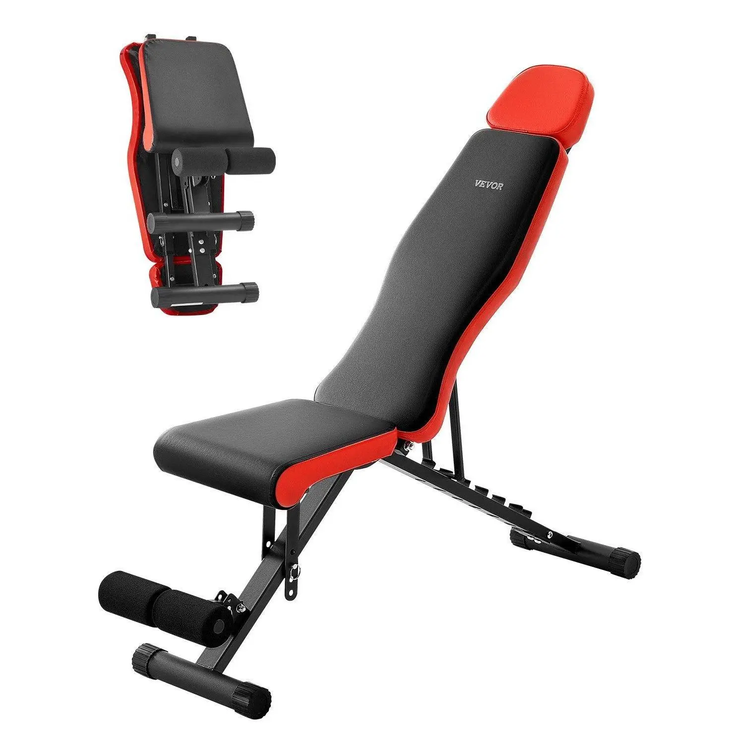 Foldable Weight Bench, Adjustable Incline-Decline Steel Frame for Home Gym Strength Training, Supports 660 lbs, with Ergonomic Headrest, Home Gym Equipment, Resistance Training, Full Body, 660Lb, Headrest Ergo, Multi-Adjust