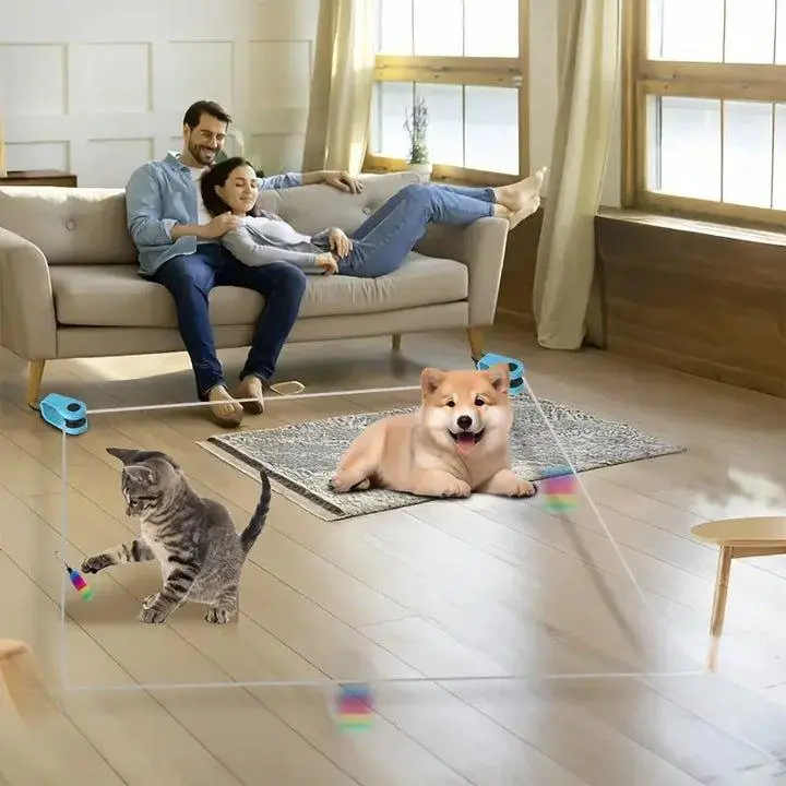 Interactive Cat & Dog Chase Toy USB Charging Automatic Bait for Pet Exercise Training Durable Plastic Material Mice & Animal Toys