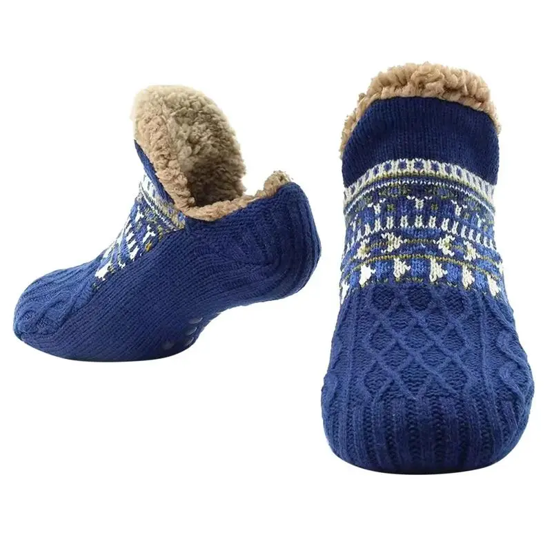 Unisex Thick Fleece-Lined Fluffy Warm Non-Slip Indoor Slipper Socks for Men and Women, Sports & Outdoor Accessory Floor Socks, Indoor Slippers
