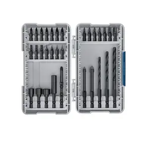 31 PCS All-Purpose Drill & Screwdriver Bit Set, No Filler High Frequency Kit with Hex Shank HSS Twist Drill Bits, Multi-Material Masonry Bits, Socket Adapters for Home DIY Furniture Assembly