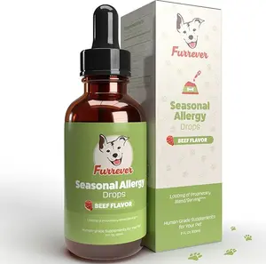 Furrever Dog Allergy Relief Drops - Support Your Pets Immune System During Seasonal Allergies - for Itching, Scratching, and Licking - Allergy Aid for Dogs & Cats - Beef Flavored - 2oz