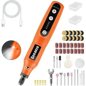 Mini Tool Kit - 5-Speed, 3.7V Supply with LED Light 62 Accessories for Engraving, Sanding, Polishing, Type-C Perfect for and Work