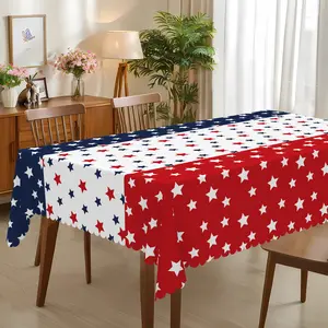 BLIOWL American Flag Tablecloth Waterproof 4th of July Patriotic Table Cover Red White Blue Decor for Independence Day BBQ Picnic Indoor Outdoor Kitchen