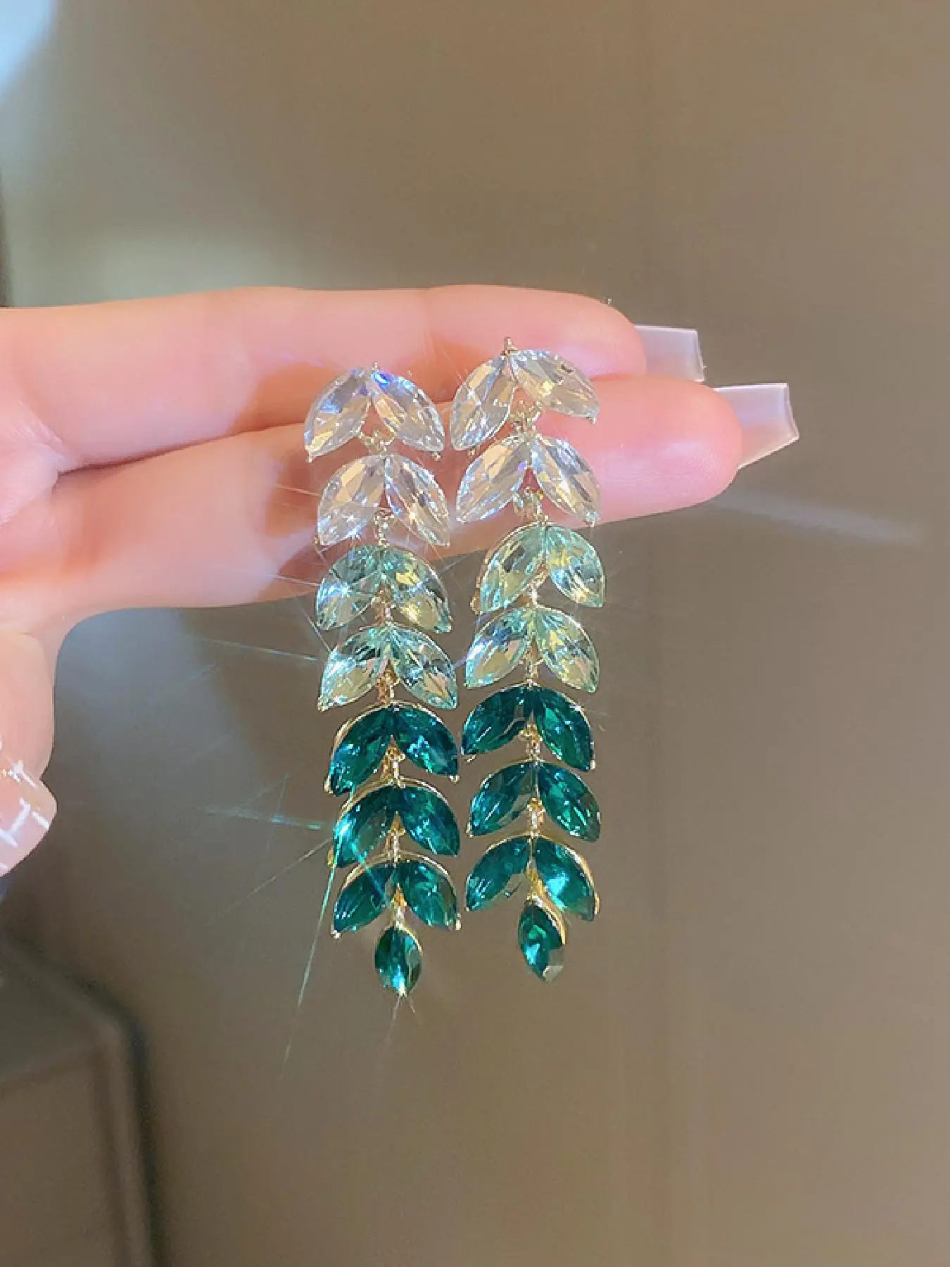 Temperament Artificial Crystal Decor Dangle Earrings, Dangly Earrings, Shining Earrings, Teardrop Earrings, Fashion Jewelry for Party, Daily Clothing Decor, Trendy All-match & Exquisite Jewelry for Birthday Gift