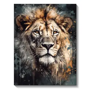 Lion Face Watercolor Diamond Painting Adult Animal Art Mosaic Cross Stitch Kit Rhinestone DIY Home Decor