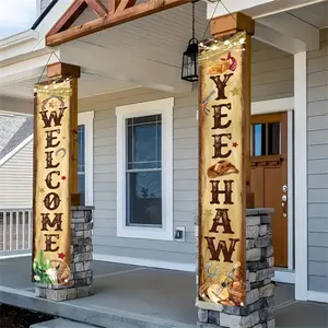 Wild West Cowboy Party Porch Banner Set, Cowboy Birthday Sign Decor for Baby Shower, Western Theme Party Decoration, Party Decorations Banners, Party Decoration Supplies