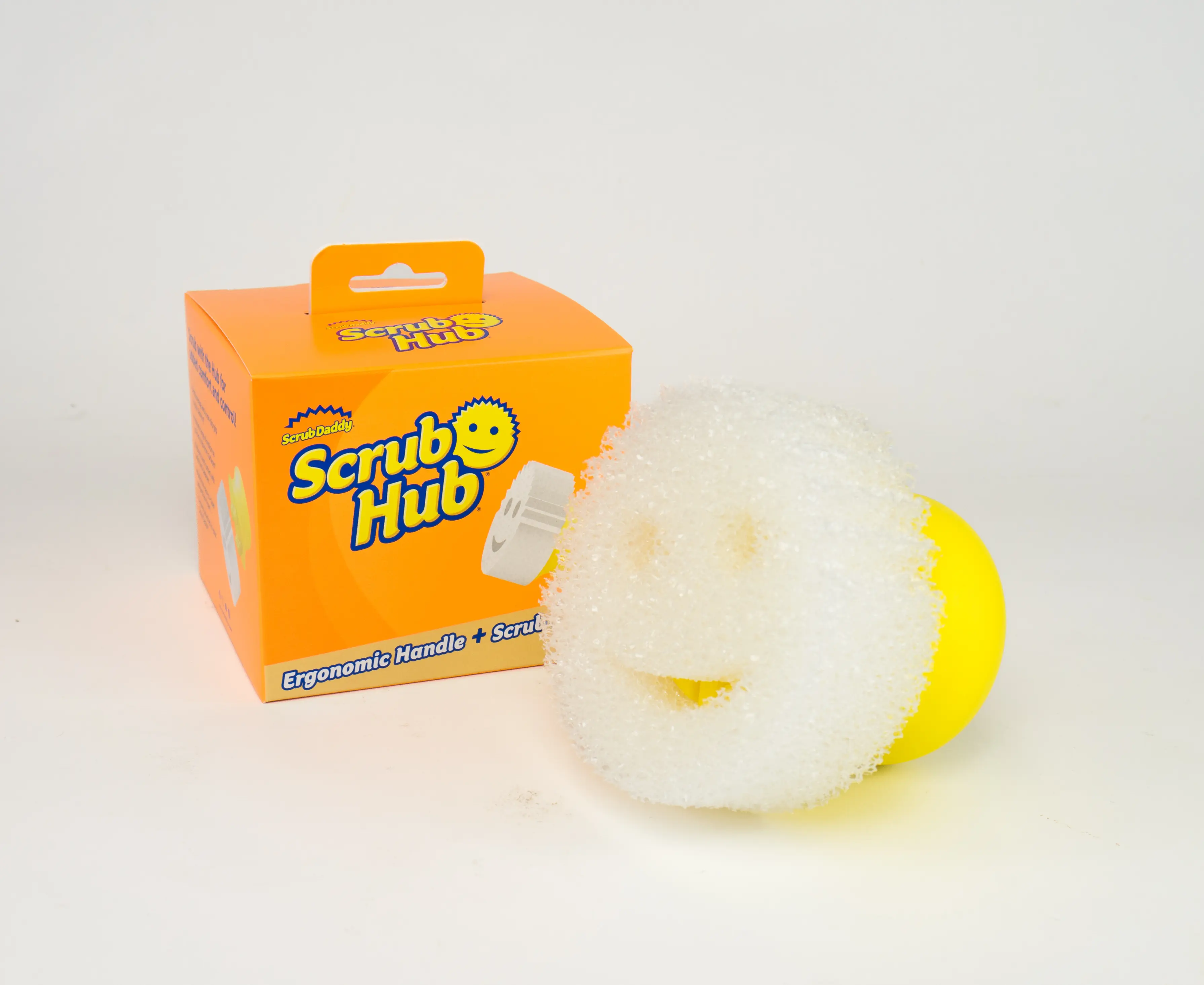 Scrub Daddy Scrub Hub Ergonomic Handle Attachment for Easy Scrubbing plus Dye-Free Daddy