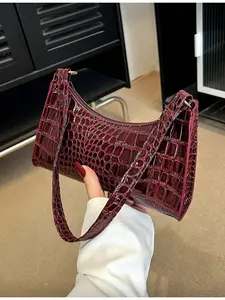 Women's Solid Color Minimalist Shoulder Bag Daily Casual Use Fashion Wine Red Bag Fashionable Daily Crossbody Crossbody Shoulder Handbag