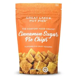 Great Lakes Pot Pies - Cinnamon Sugar Pie Chips - Crunchy Cookie Crisp - Buttery Cinnamon Snacks for Adults & Kids - Cinnamon Crackers - 1 Pack
