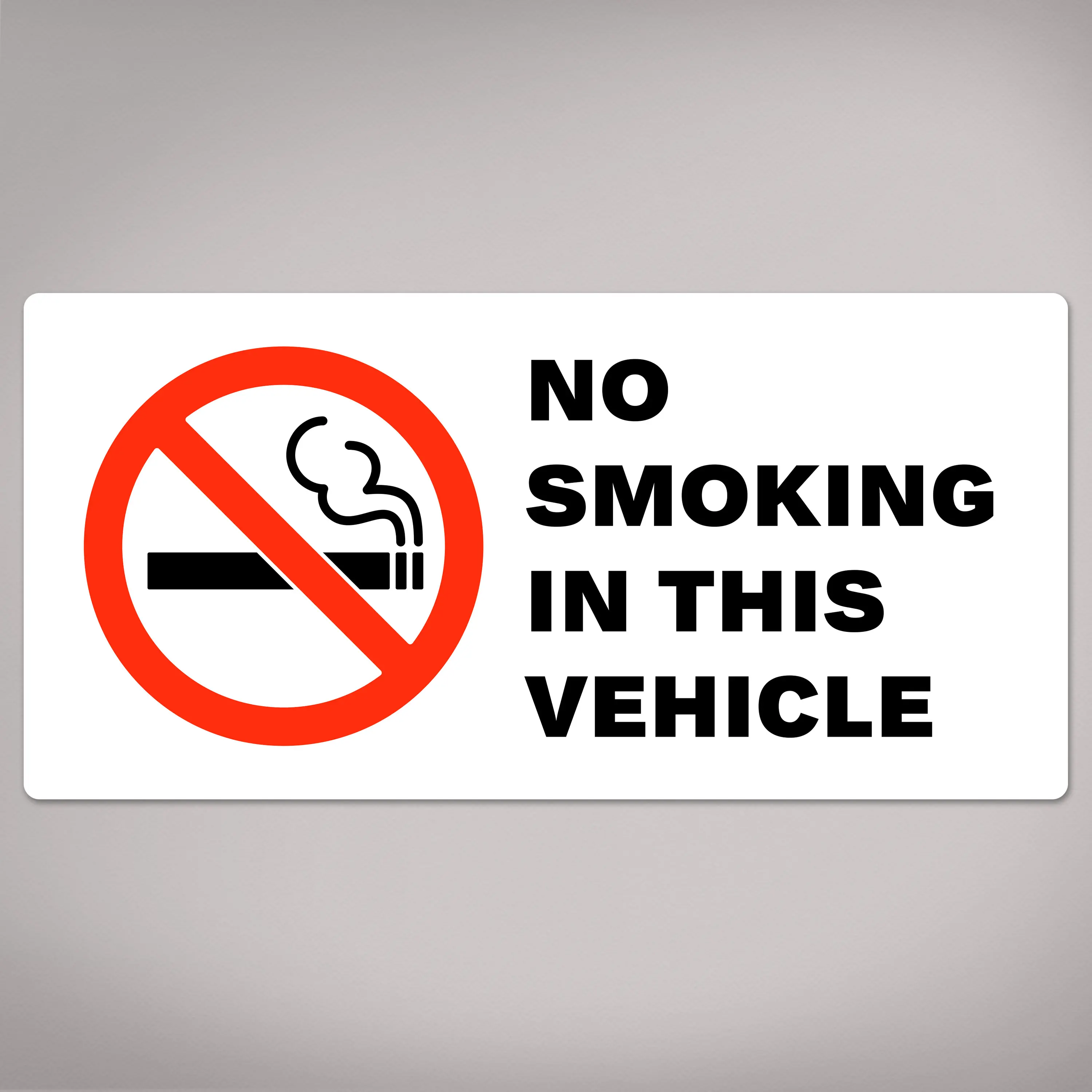 Avery No Smoking in This Vehicle Adhesive Vinyl Car Decals, Waterproof Decal, UV Resistant, Preprinted, 2"x4", 20 Stickers (Office Stationery Label Supplies), Vinyl Decals, Adhesive Vinyl Decal