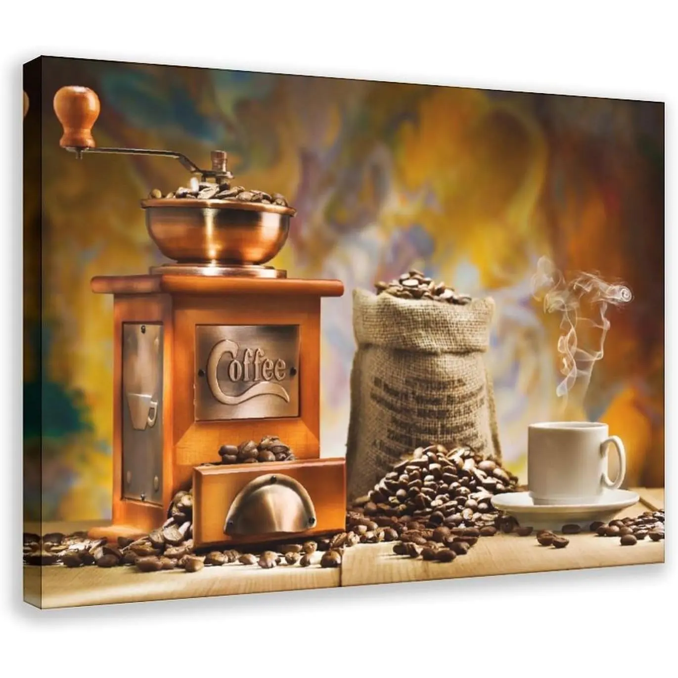 Artistic Brew Coffee Canvas Poster Print - Framed Modern Wall Art, Home Decor for Living Room, Office, Bathroom, Ideal for Thanksgiving, Father's Day, Valentine's Day Aesthetic Enhancement, Realistic Texture, Indoor Decor