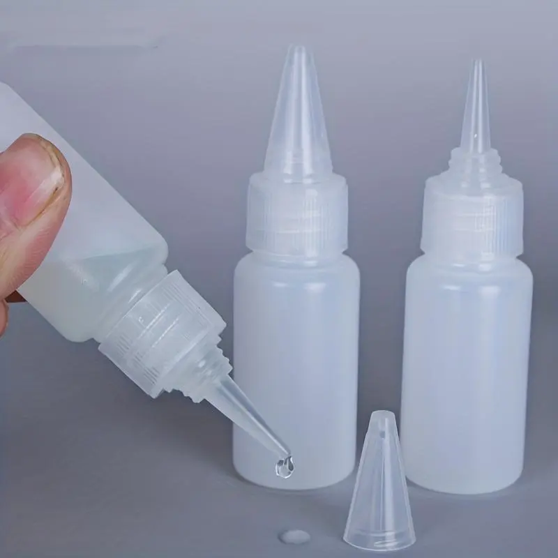 30ML Semi Transparent Pointed Nose Bottle, 5 Counts Soft Bottle Body Sealing Bottle, Plastic Dispensing Bottle, Suitable for Various Liquid Dispensing Bottles, Organiser