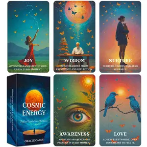 Cosmic Energy Oracle Card, 56pcs/box Universe Wisdom Tarot Card Game, Unknown Power Oracle Card, Tarot Card Deck, Tarot Card Set, Tarot Tips, Card Games for Teens, Spiritual Guidance, Inspiration, Energy Cards