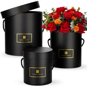 Black  Box with Lids Set of 3 Round Nesting  Boxes for Presents 3 Assorted Sizes  Arrangements Boxes for  Giving Holiday Valentine Thanksgiving Mom Gifts Present Wrapping
