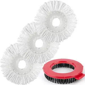 Spin Mop Replacement Head for Hurrica, Mopnad, Cassabel & Other 360 Spin Mop Systems - Reusable Microfiber Refills for Easy Cleaning Grime Windows Plastic mop