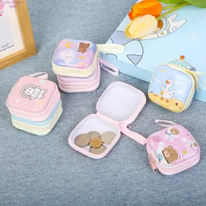 Korean Style Tinplate Coin Purse for Kids, Cute Square Zipper Pouch for Coins, Earphones & USB Cables, Portable Metal Storage Case, Lightweight Durable Mini Organizer Perfect for Daily Carry, Travel, School Supplies & Children’s Small Accessories,summervi