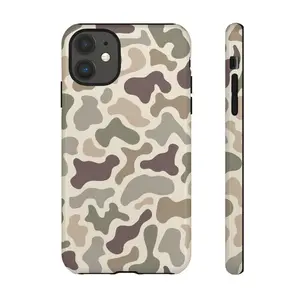 Light Retro Duck Camo, Tough Phone Cases, Multiple Phone Styles, Camouflage, Hunting Gift, Hunt, Outdoors, Duck, Deer for iPhone 16 Pro, 15Pro, 14, 13, 12, 11, 8, XR Mini, Pro Max, Plus Accessories Protection