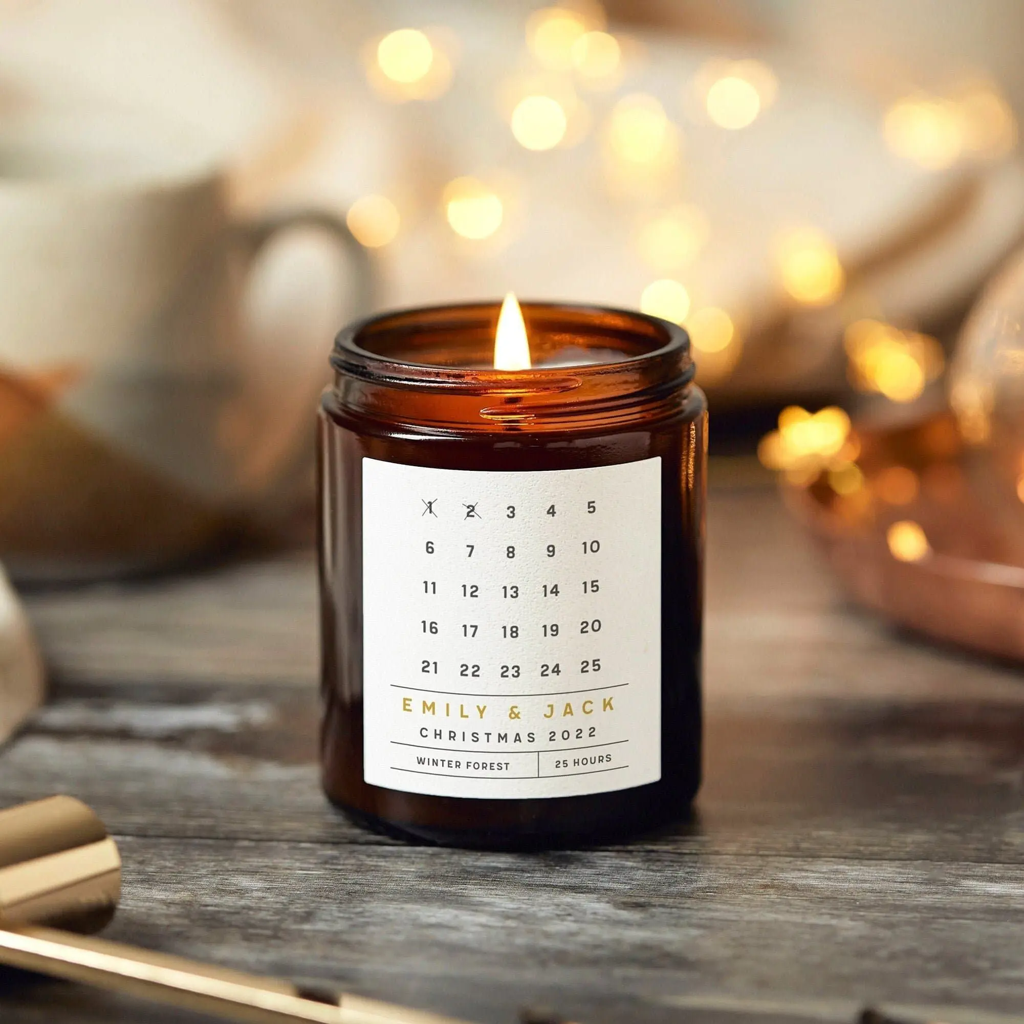 Advent Calendar Candle, Contemporary Christmas Gift, Christmas Scented Candle