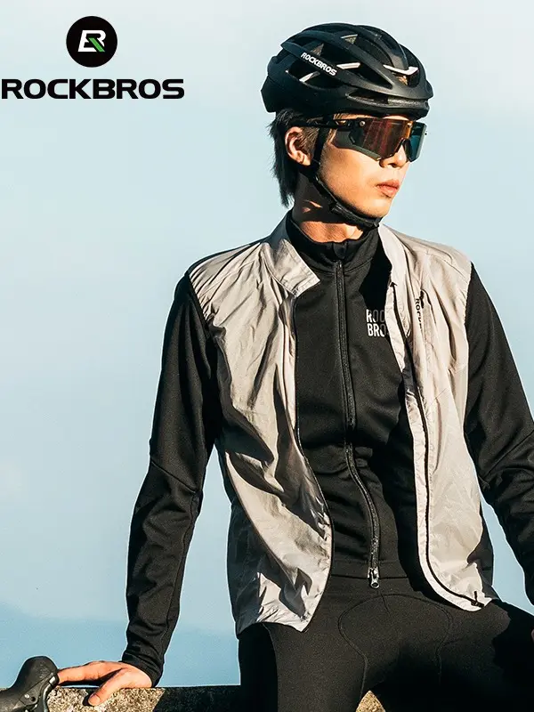 ROCKBROS Unisex Cycling Vest - Sports Clothing with Reflective, Windproof, UV Protection, Lightweight Features for Yoga Gym Activewear, Workout Use, Yoga Sports Vest, Workout Vest