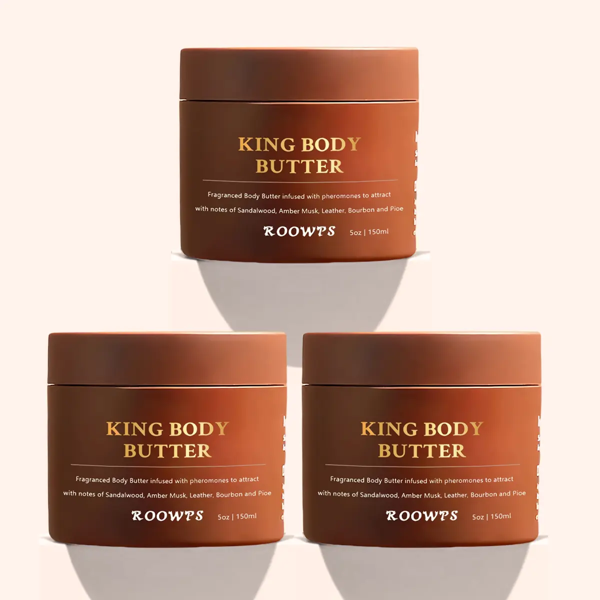 ROOWPS King Body Butter for Men | Limited Edition Body Care with Shea, Mango & Jojoba | Scented Moisturizer with Pink Pepper & Bergamot