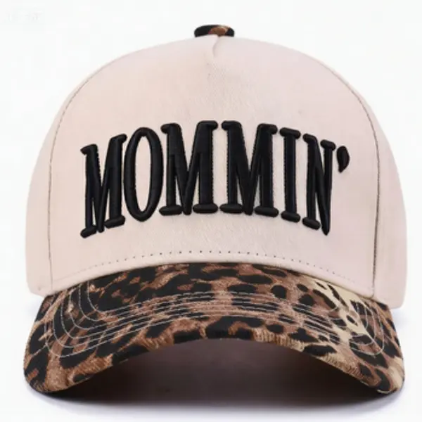 Women's Embroidered Mommin Trucker Hat - Adjustable Streetwear Baseball Cap, Vintage Canvas Visor Hat for Women Who Love a Vintage Look, Female Casual Sports Wear