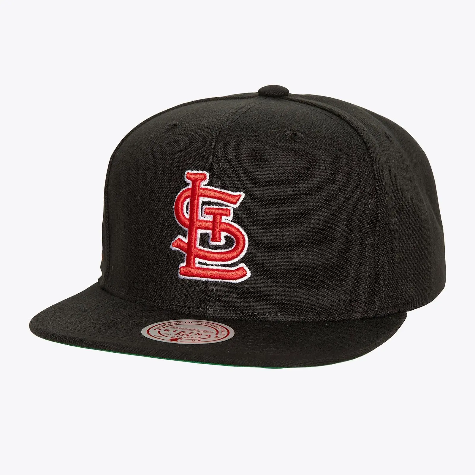Black St. Louis Cardinals Top Spot Snapback Hat MLB Throwback Cap Adjustable Fan Gear Mitchell & Ness