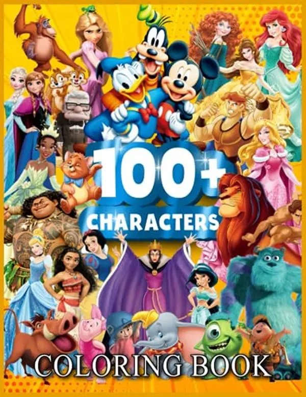 Cartoon Coloring Activity Books for Kids - 100+ Character Set Designs, Vibrant Pages for Art Activities, Mentally Stimulating Coloring Books Option