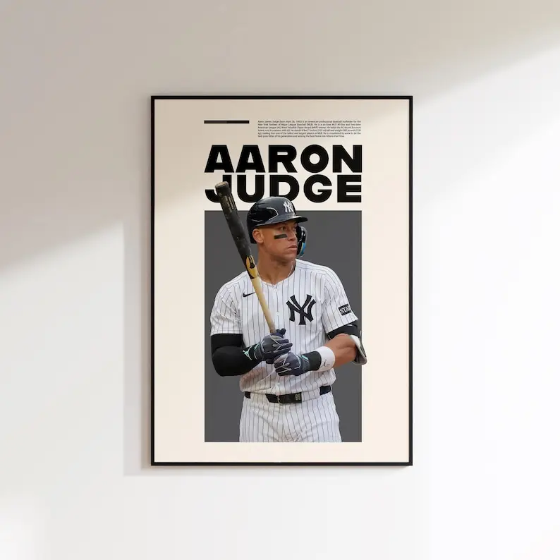 Aaron Judge Poster, Baseball Minimal Poster, Aaron Judge Print, New York Yankees, Aaron Judge Fan Art, Baseball Poster, MBL - No Frame