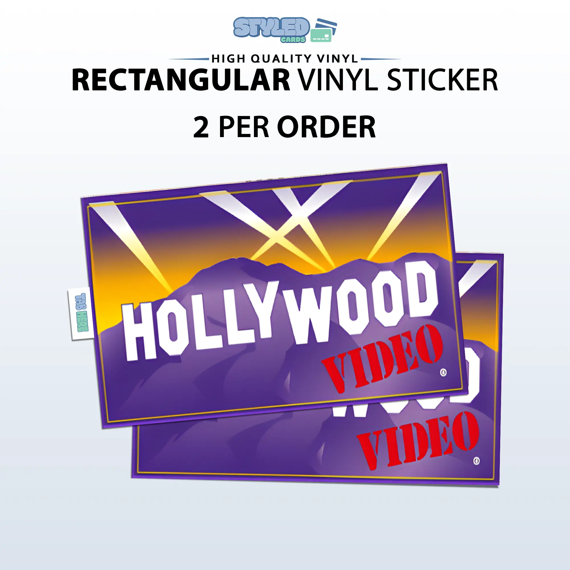funny Hollywood video rectangular vinyl sticker funny Hollywood video rectangular vinyl sticker