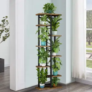 8 Tier 9 Potted Plant Stand Multiple Flower Pot Holder Shelf Indoor Outdoor Planter Rack Storage Organizer for Patio Garden Corner Balcony Living Room