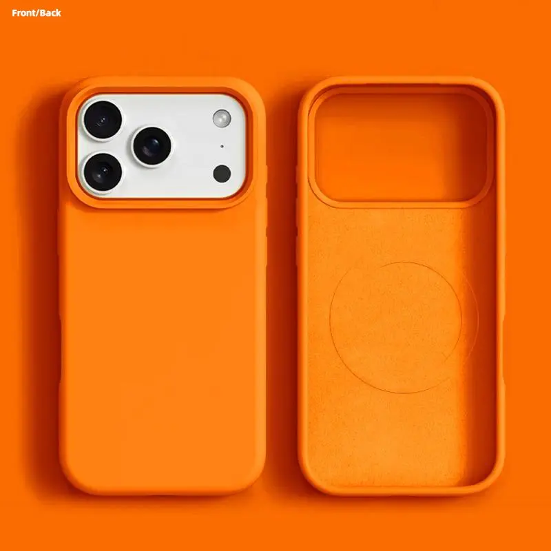 Luxurious Silicone Feel Magnetic Phone Case Cover Compatible with Apple for iphone 17, 16, 15, 14, 13, 12, 11 Pro Max, 14 Plus, And 17 Air, Supports Wireless Charging, Simple Solid Color Design for Both Men And Women