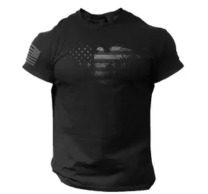 USA Eagle Flag T Shirt Distressed Patriotic American Tee Casual Cotton