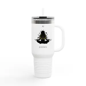 Libra Insulated Travel Mug, 40oz - Perfect for Meditation & Mindfulness, Gifts for Tarot Lovers, Spiritualists, Zodiac,  Rebirth, Eco-friendly Travel Cup